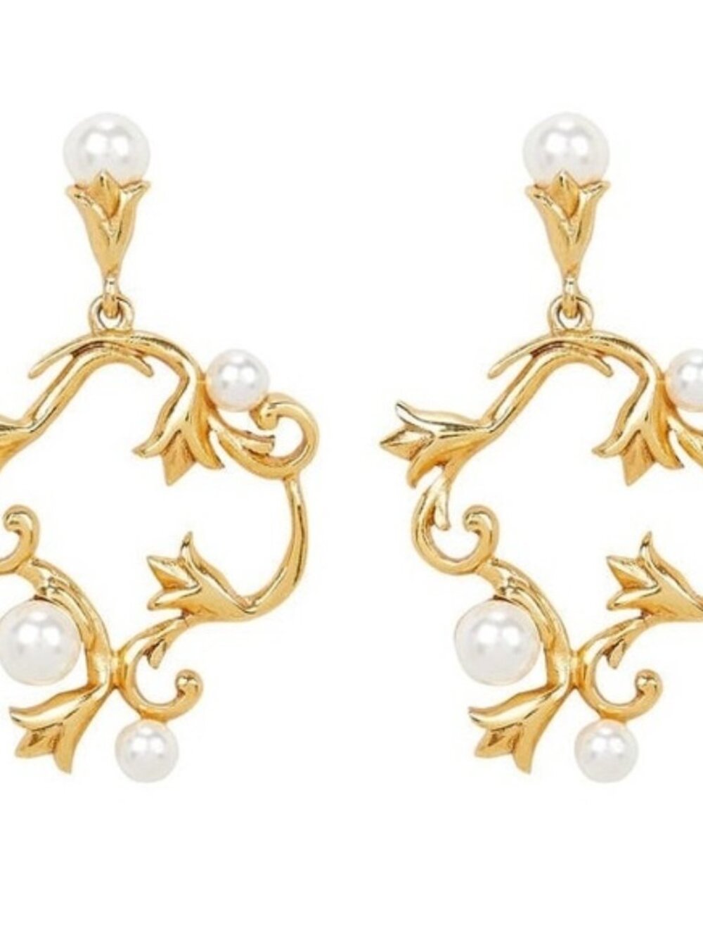 OSCAR DE LA RENTA 🌷 Pearl Tulip Stud Earrings
